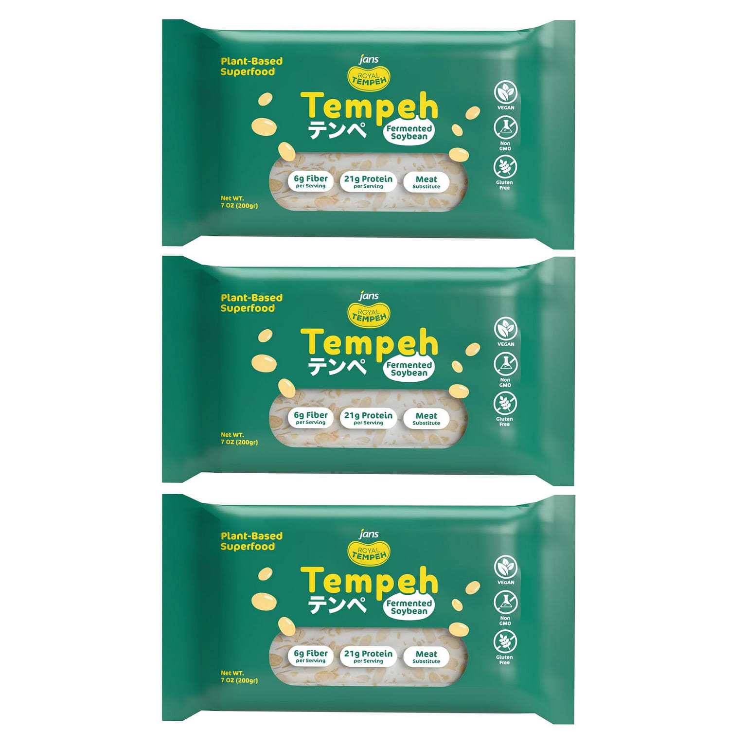 Jans - 냉동 로열 템페 7.0oz 3개입 7 온스*3 팩