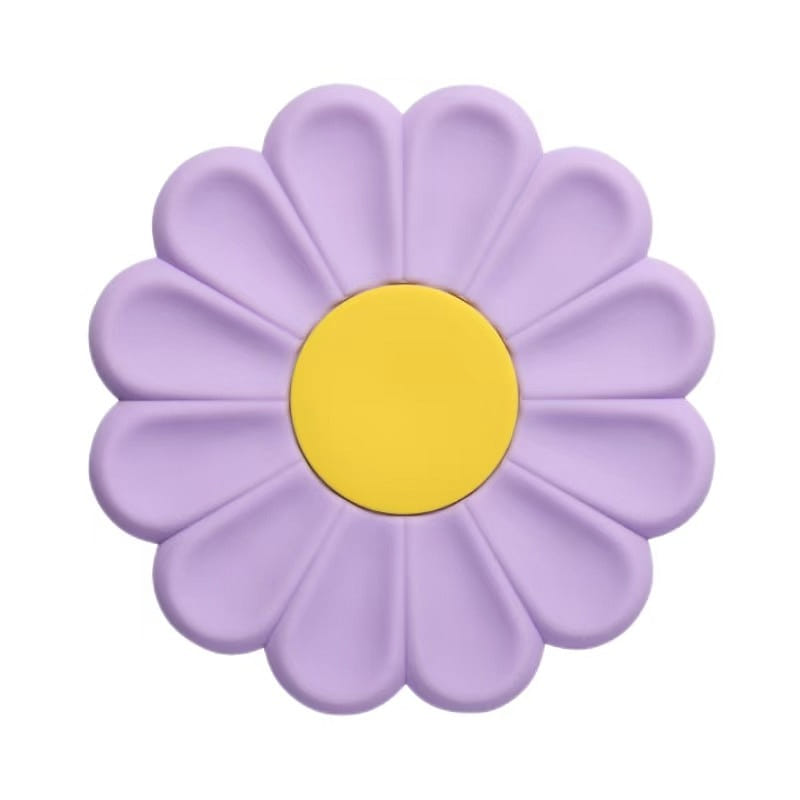 Daisy Flower Silicone Placemat Anti-Scald Simple Lovely-9.5cm Purple 1 ส่วน