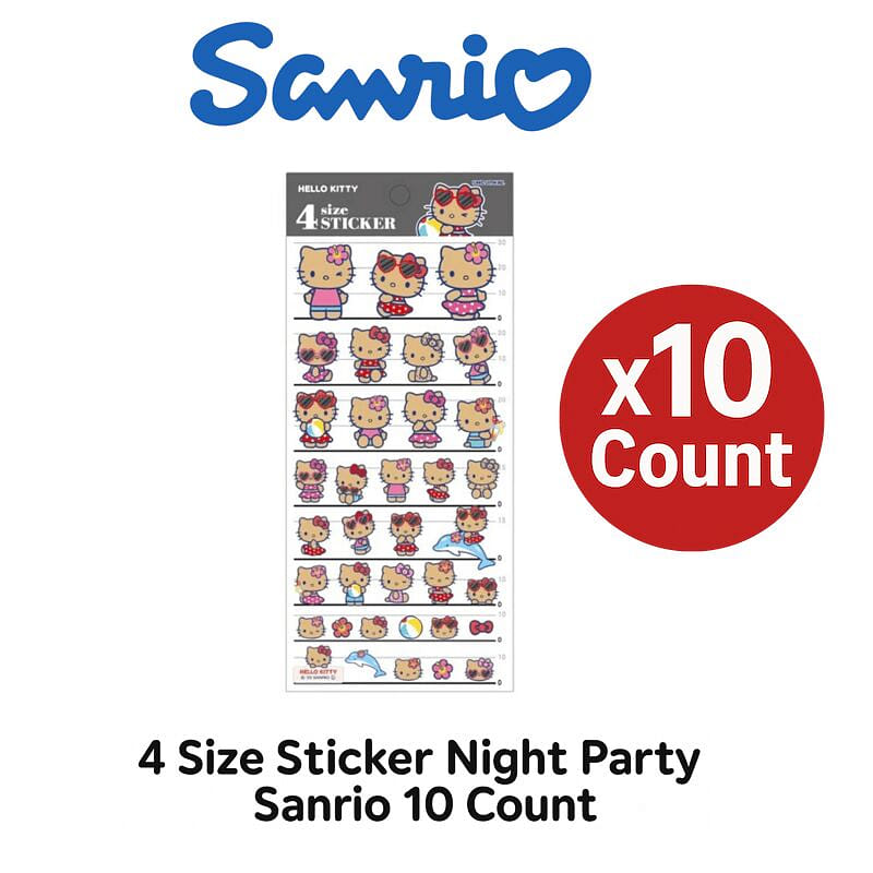 4 Size Sticker Night Party Sanrio 10 Count Style 1 1 bunch