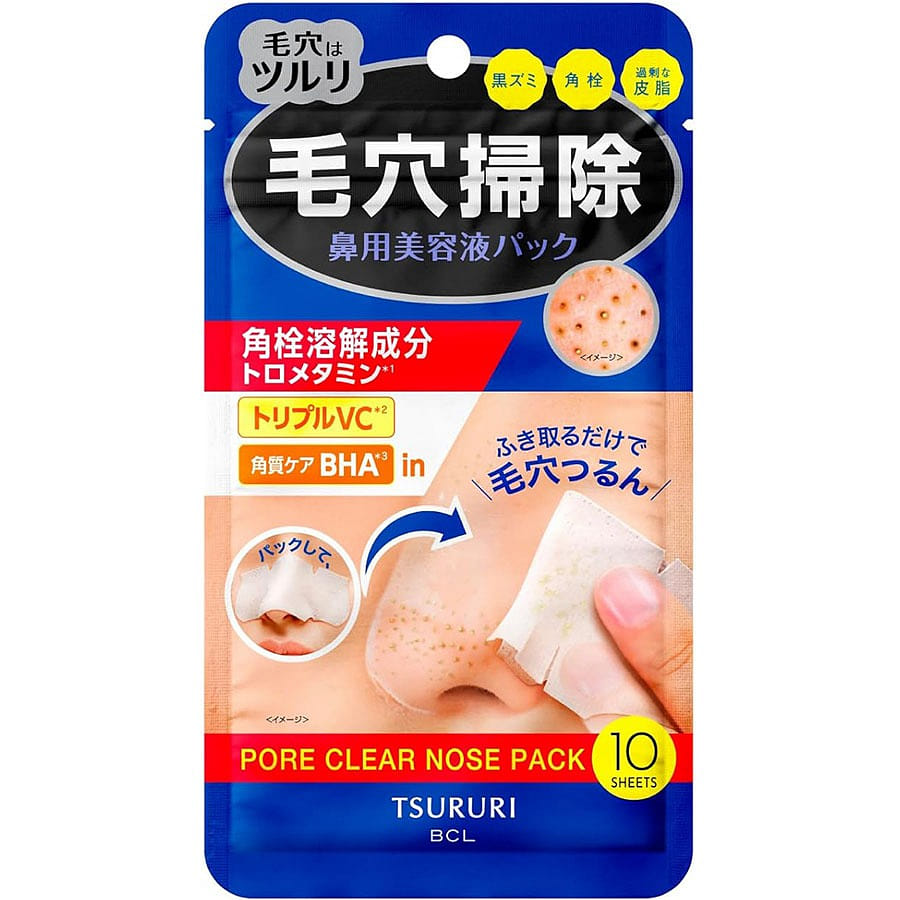 Tsururi Nose Pack Blackhead  Oil Removal 10 Sheet/ 1 pack