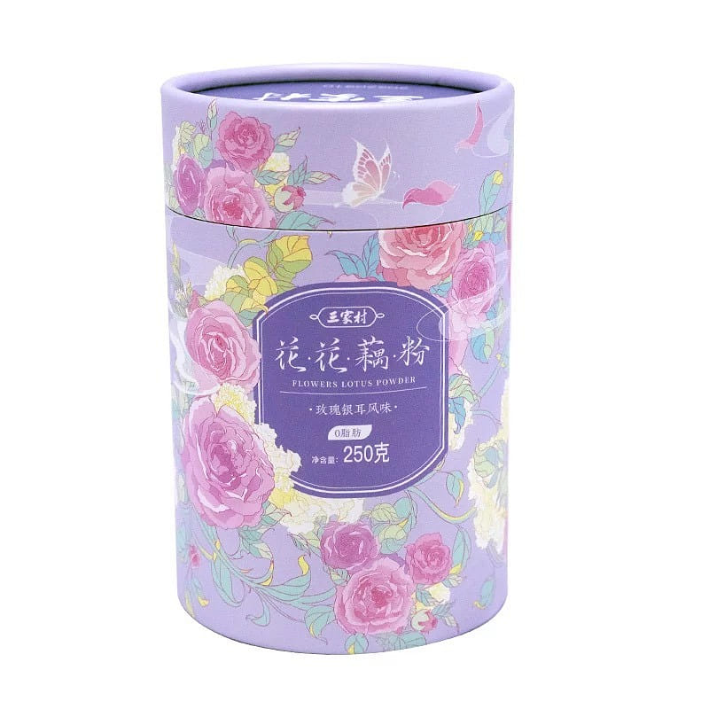 三家村每日藕粉西湖蓮藕粉羹早餐衝飲 玫瑰銀耳風味250g 250 克