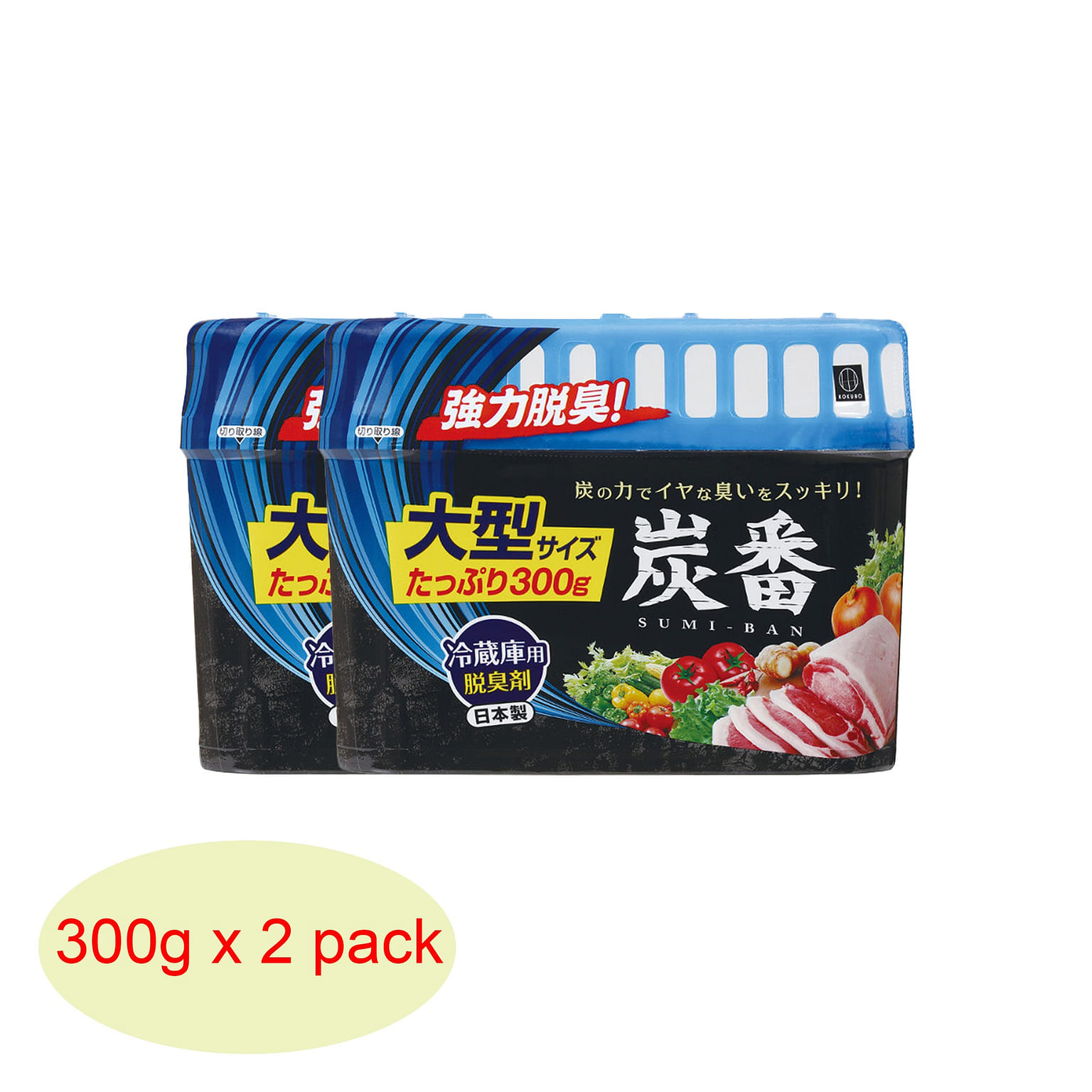 "Sumi-Ban" Charcoal Refrigerator Deodorizer - 300g x 2 pack 2 개