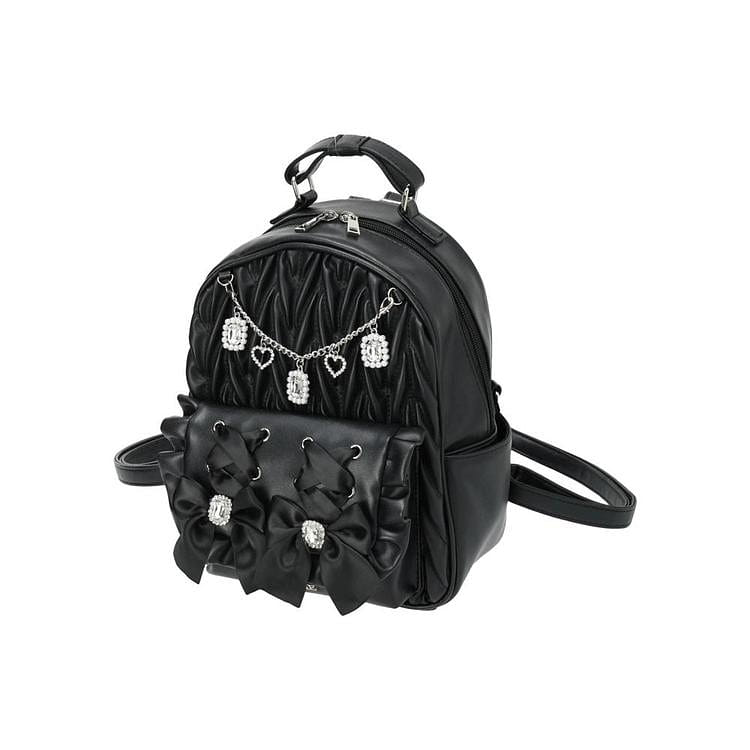 NOEMIE Quilted Chain Backpack Black F 1 each