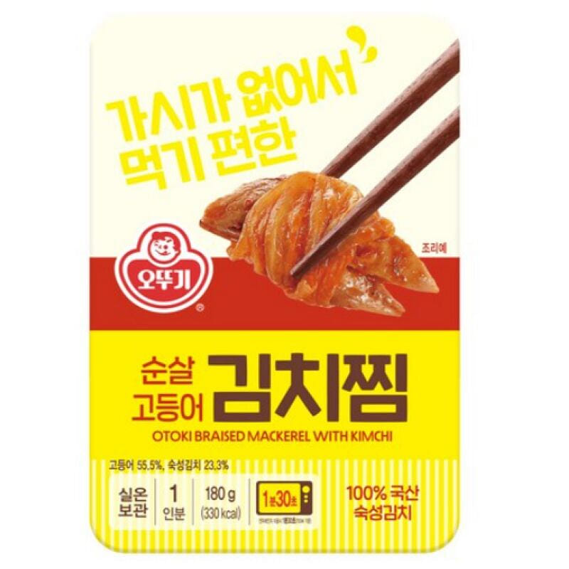 [한국 직배송] 오뚜기 순살 고등어 김치찜 180g, 1개 180 그램