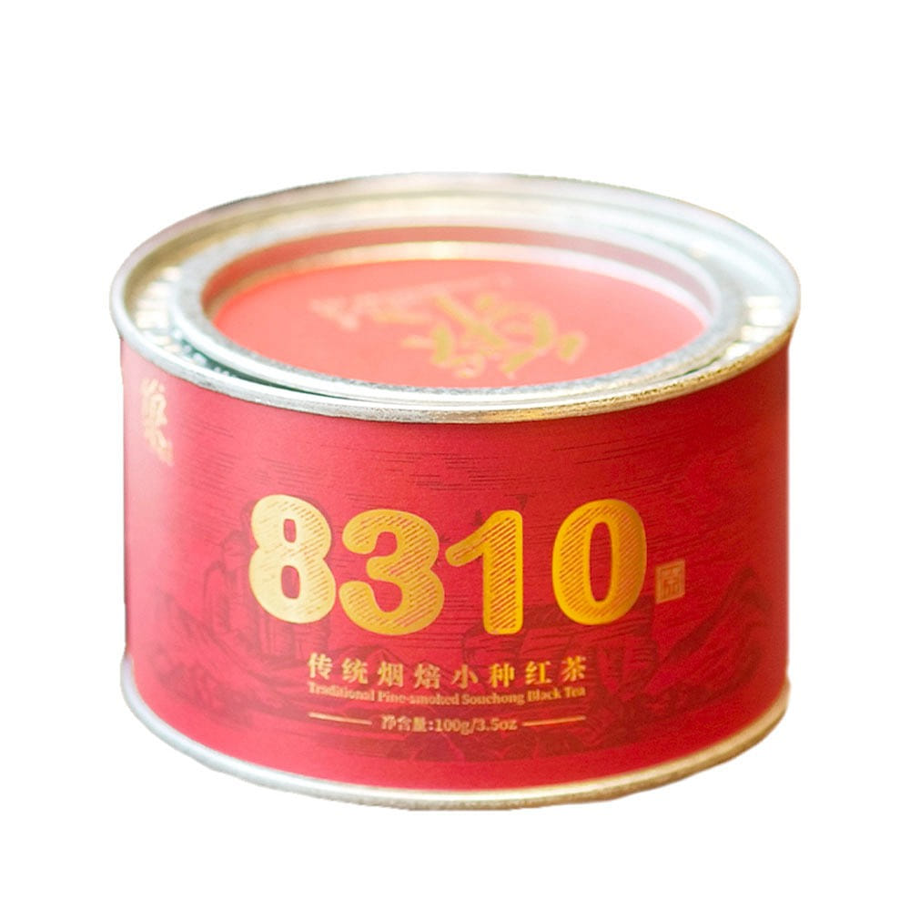 8310 Strong Pine Smoked Traditional Souchong Black Tea Tin 100 กรัม