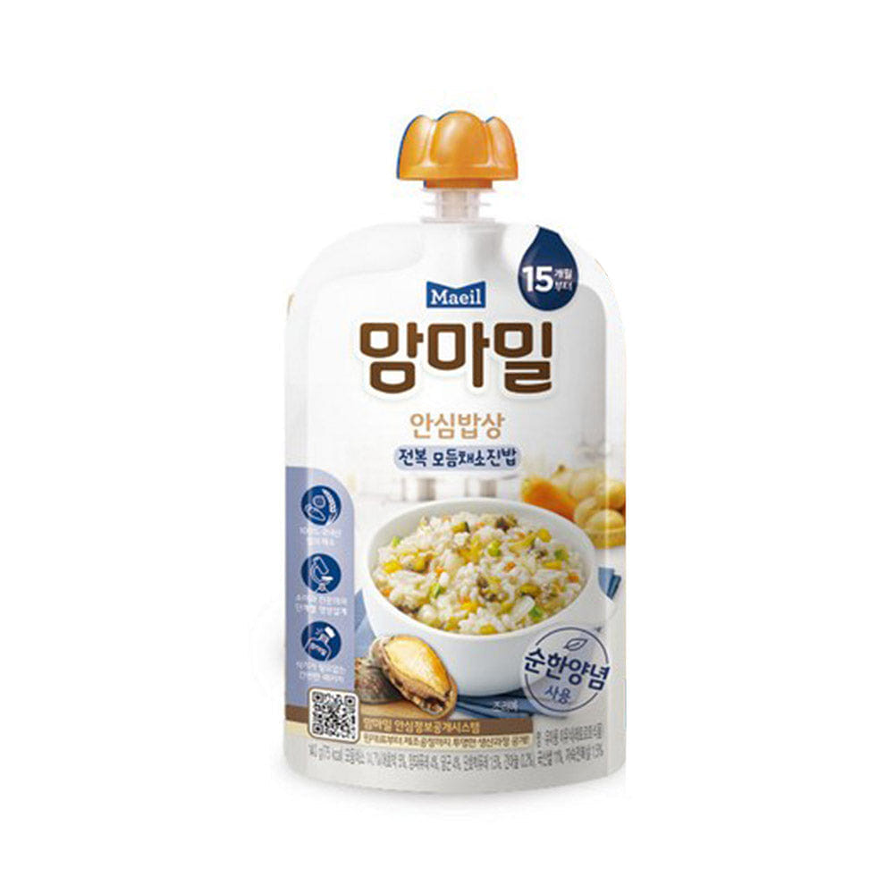 매일유업 맘마밀 안심 밥상 레토르트이유식 15개월 부터 전복 모듬채소진밥 140 그램