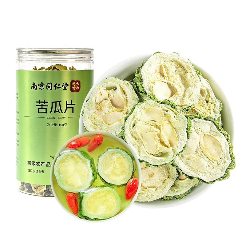 南京同仁堂 苦瓜片乾 100g 罐裝 泡水苦瓜乾片 100 克