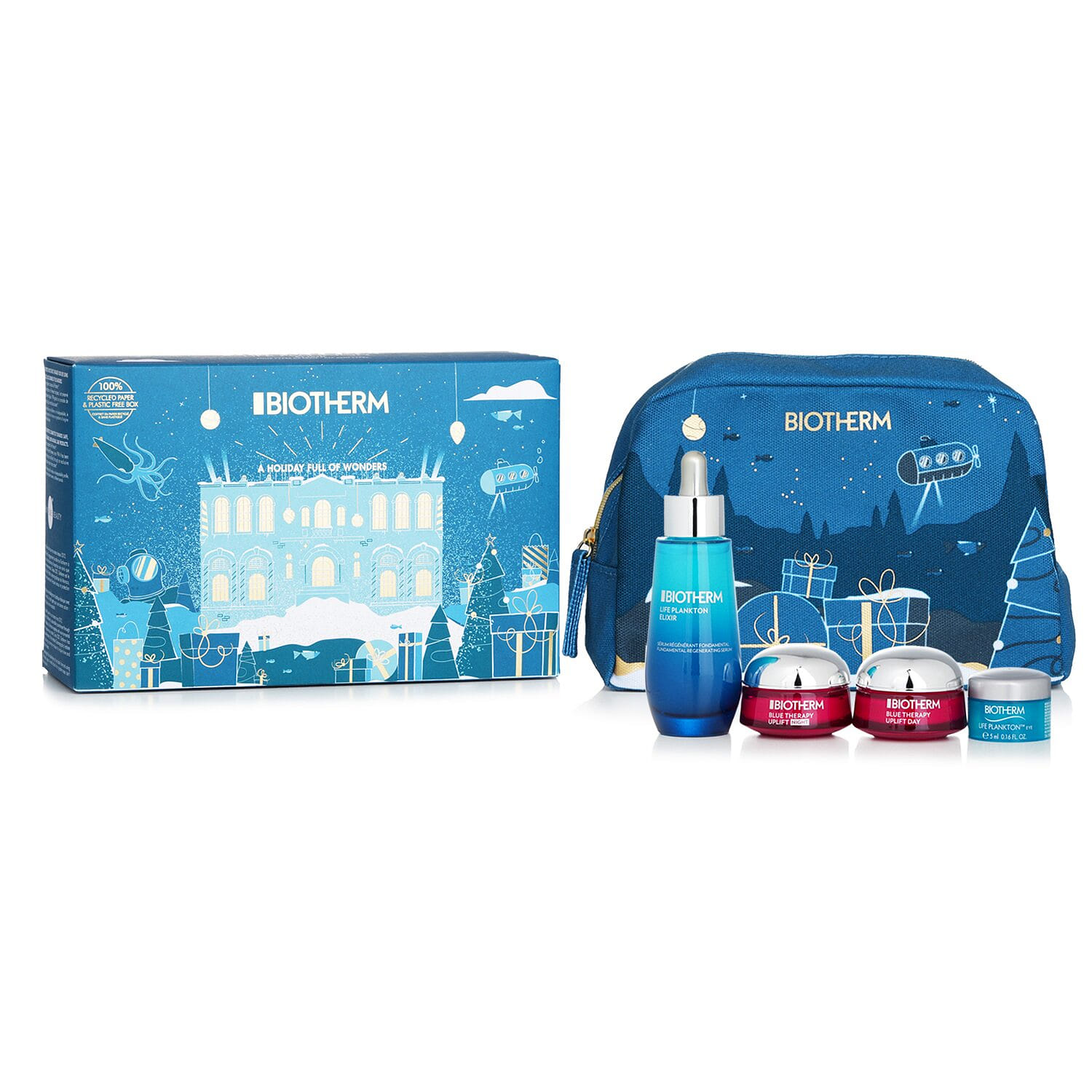 Biotherm Life Plankton Elixir Set: Elixir Serum 50ml + Day Cream 15ml + Night Cream 15ml+ Lift Plankton Eye 5ml 4 bottle