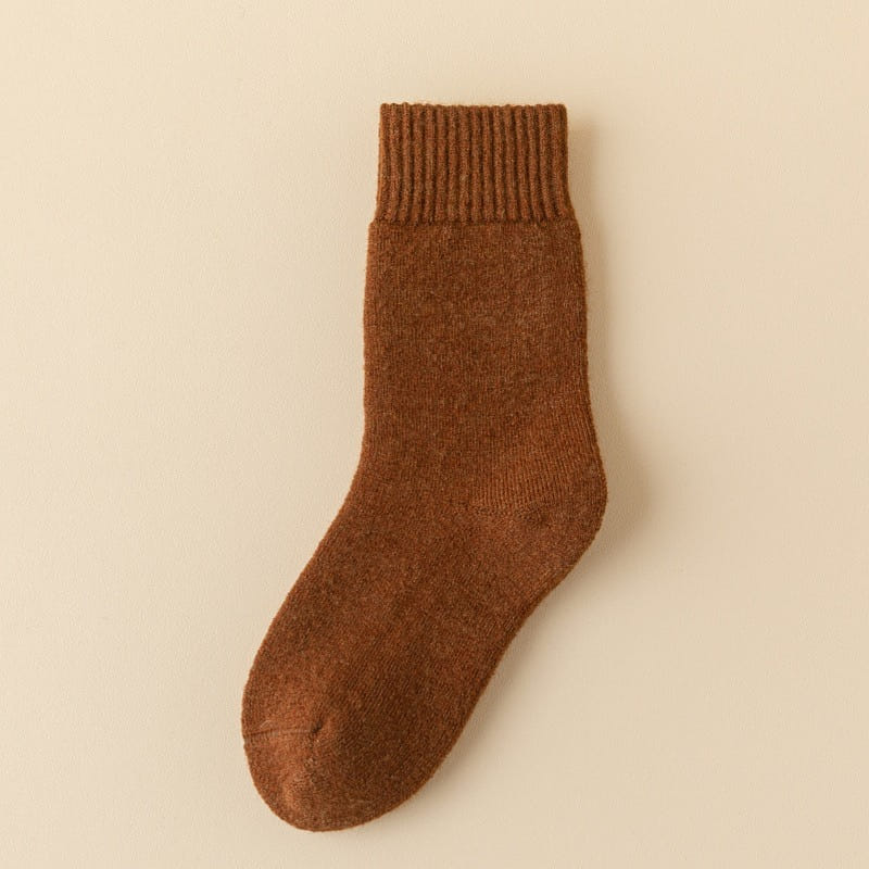 70% wool winter thick plush long socks caramel 1 pack