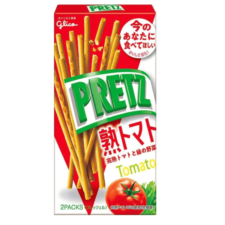 日本直送」江崎グリコ・プリッツ 完熟トマトと緑の野菜 2袋入り 60g