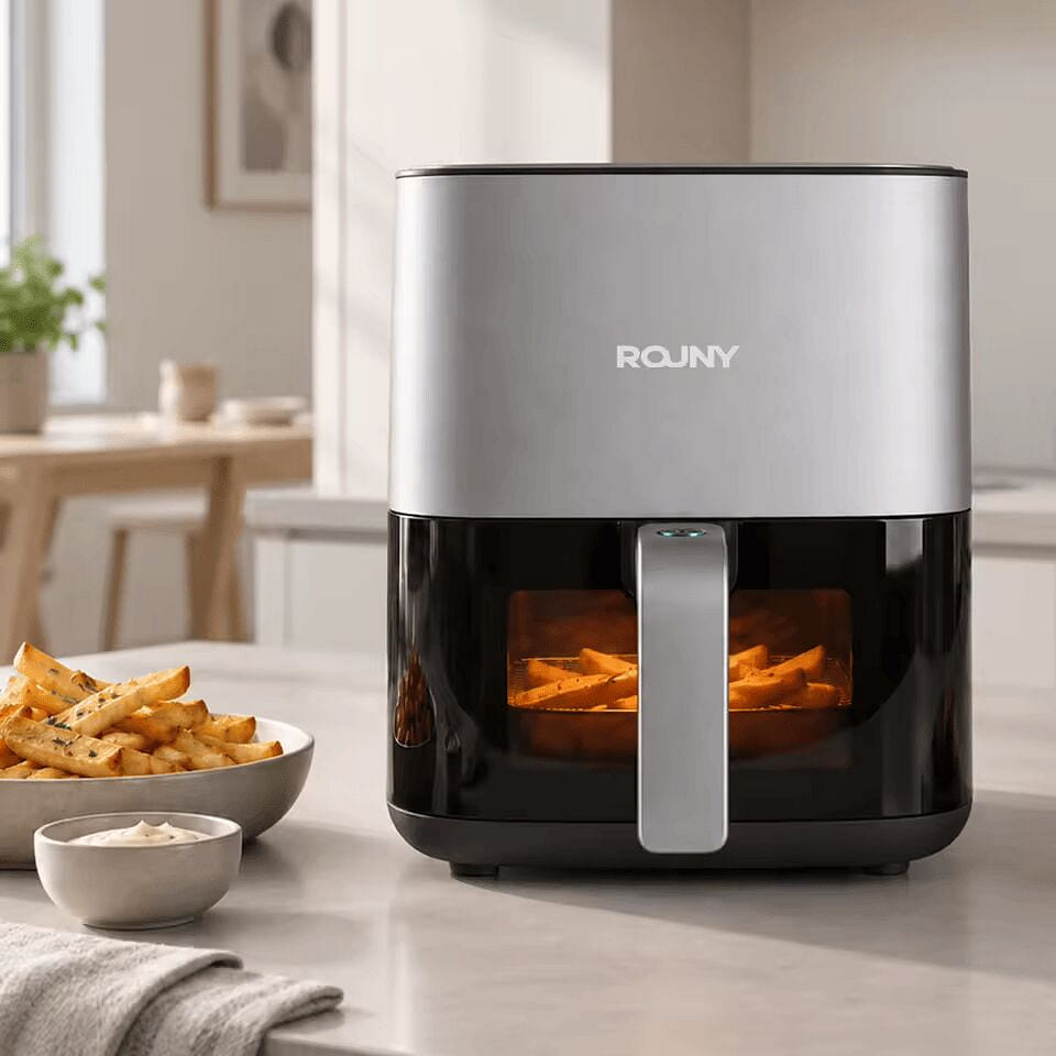 ROUNY 5L Air Fryer with Visible Window, Oil-Free H 1 box