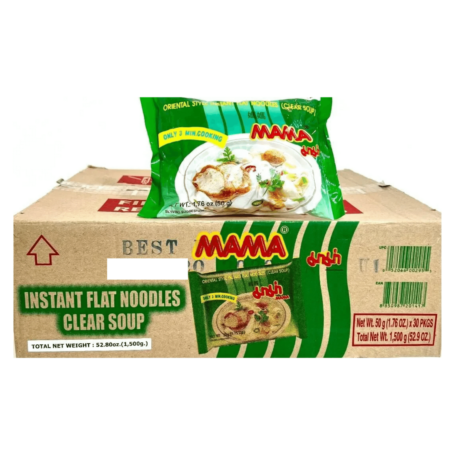Mì Sợi Dẹt Ăn Liền Kiểu Á Mama (Vị Nước Trong) 30 Gói 1 hộp