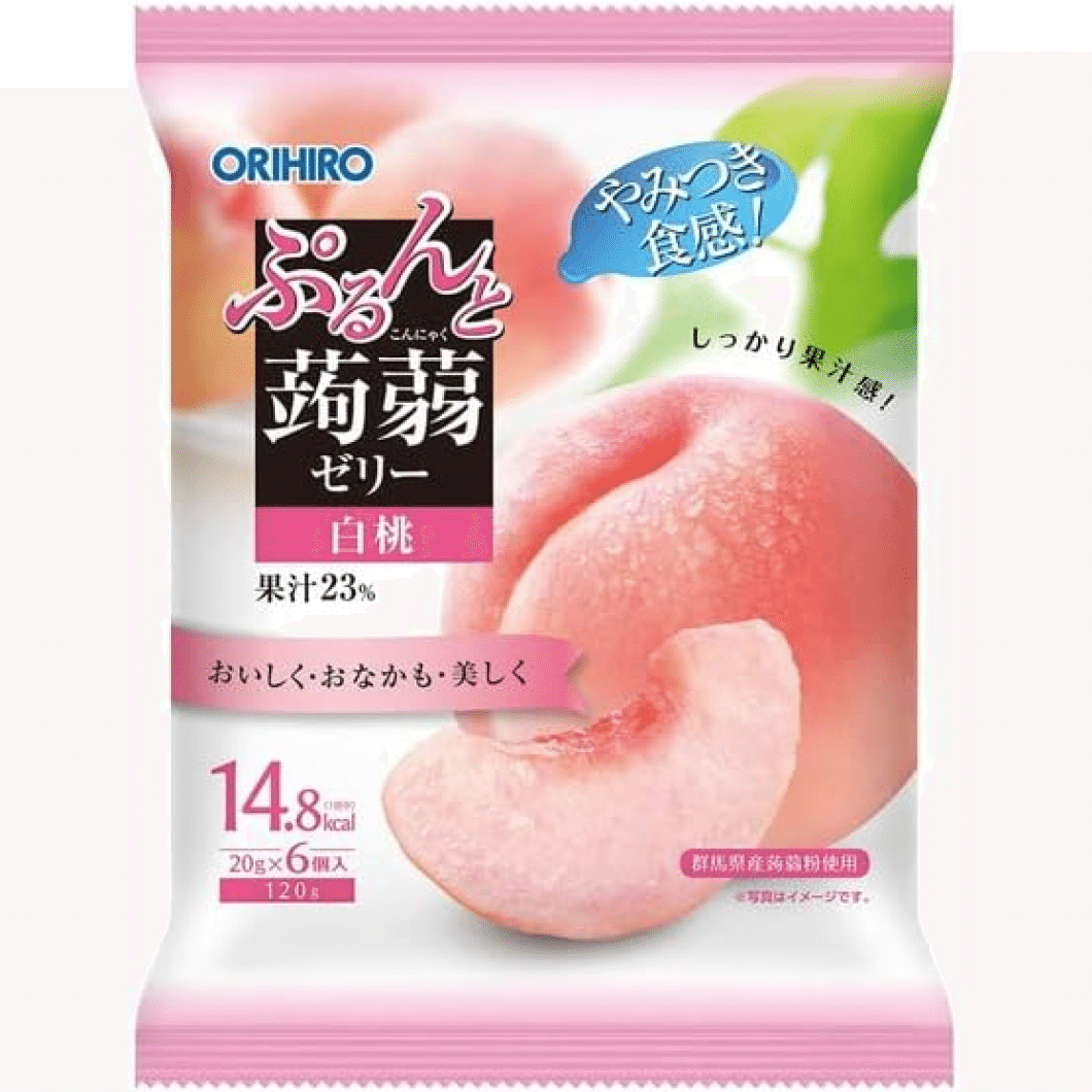 ORIHIRO Konjac jelly pouch white peach 120g 1 count