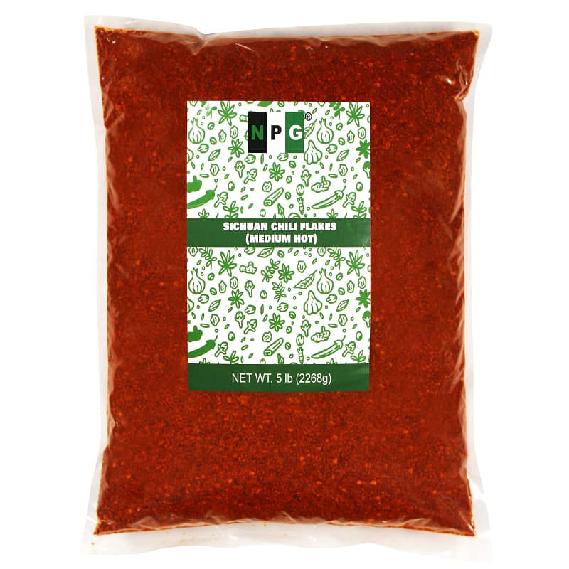 NPG Sichuan Medium Hot Chili Flakes 5 LB 2268 그램