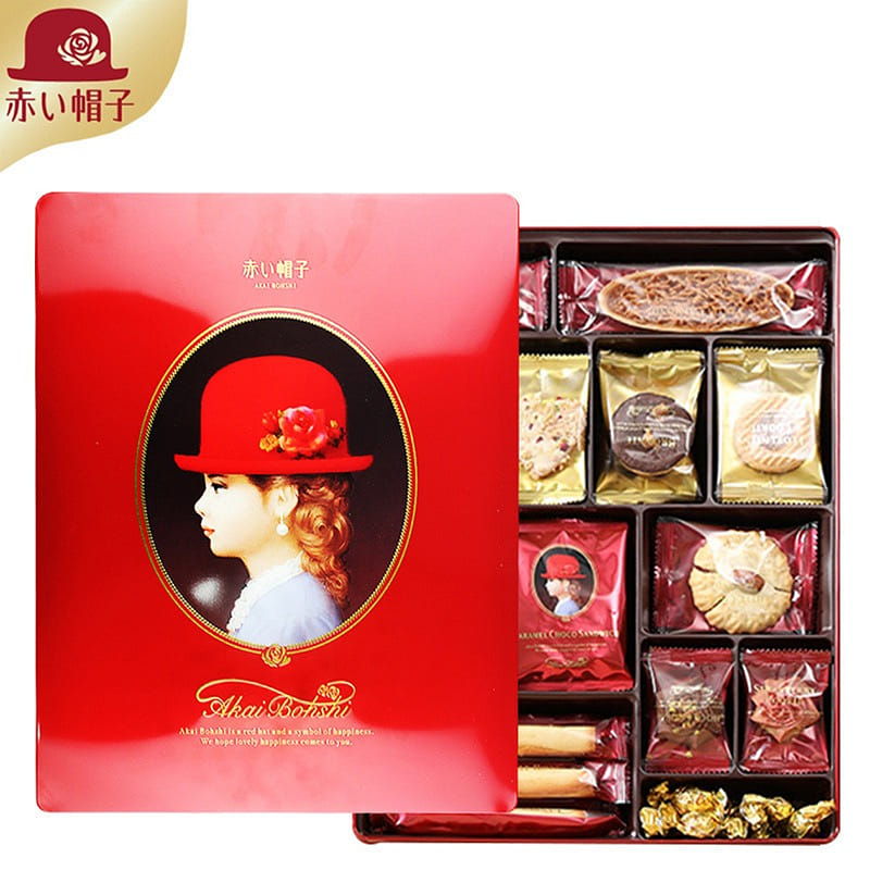 Japanese Red Hat Cookies Red Hat 45 Gift Box 388 그램
