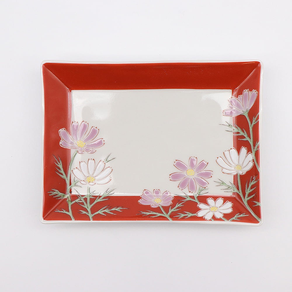Kutani Ware Handmade Main Plate (Cosmos, 6.77" x 5.03") Made in Japan 1 개