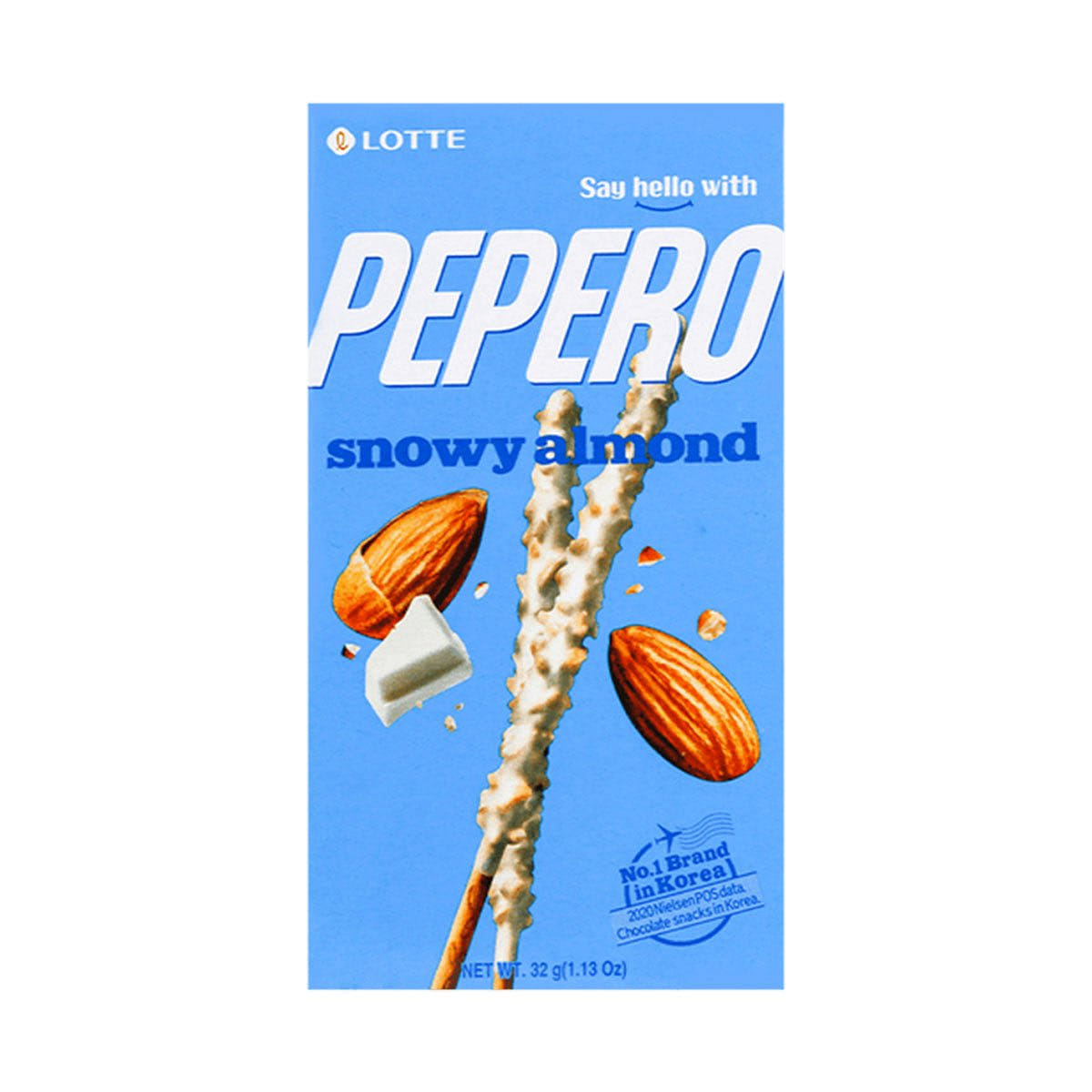 Lotte Pepero Snowy Almond Flavor Biscuit Sticks - 32g 1 個