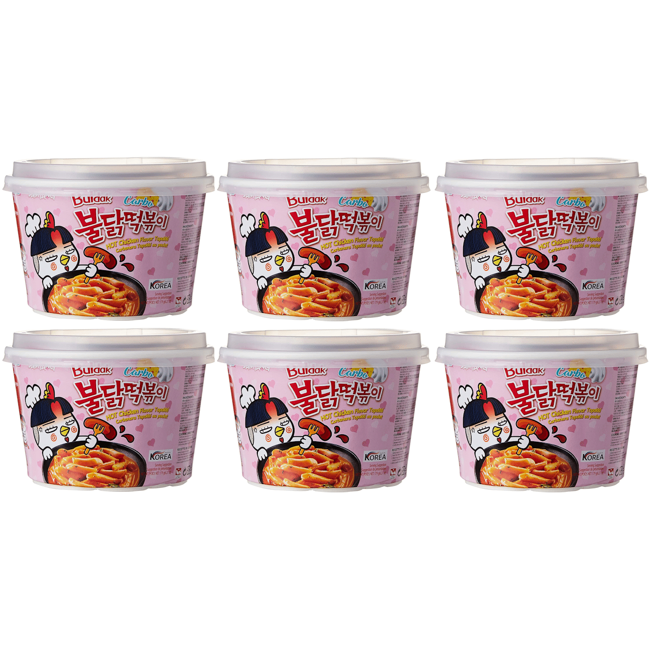 Samyang Buldak Carbo Hot Chicken Flavour Topokki Bowl pack of 6 1 개
