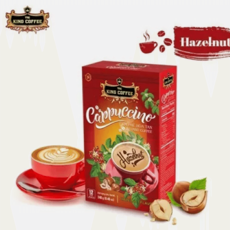 KingCoffee Instant Coffee Cappuccino With Hazelnut 240 그램