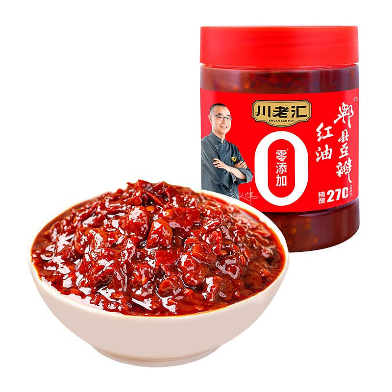 Chuan Lao Hui 0 Additives Red Oil Pixian Bean Paste 500g, Seasoning Chili Sauce 500 그램