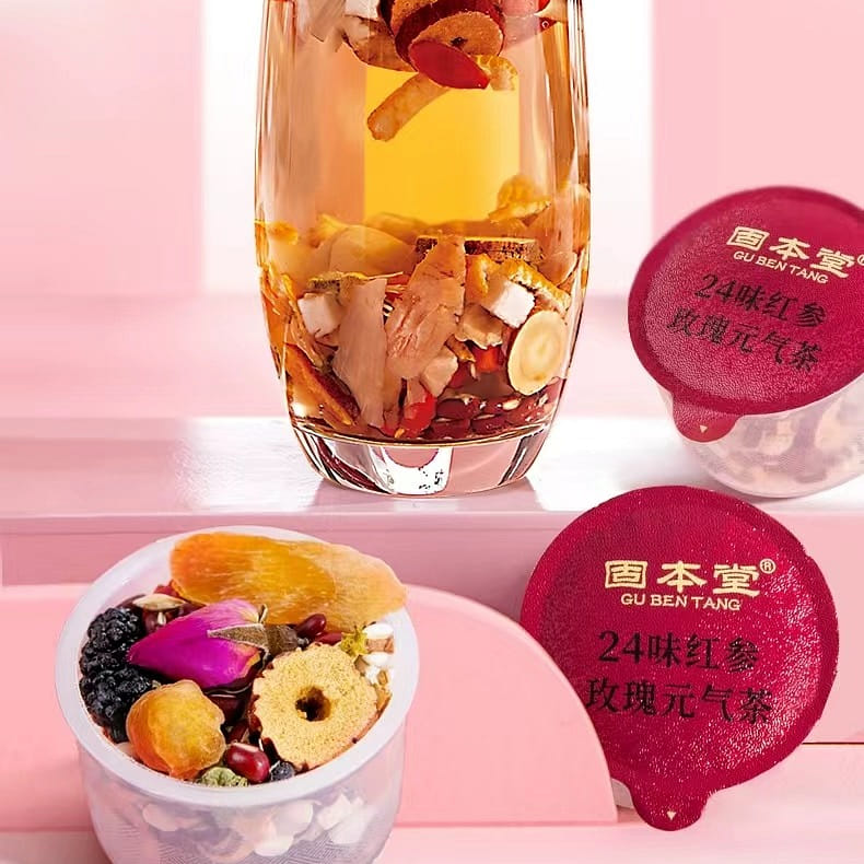 Gu Ben Tang 24 Red ginseng Rose Genki Tea 84g*1 box 84 그램