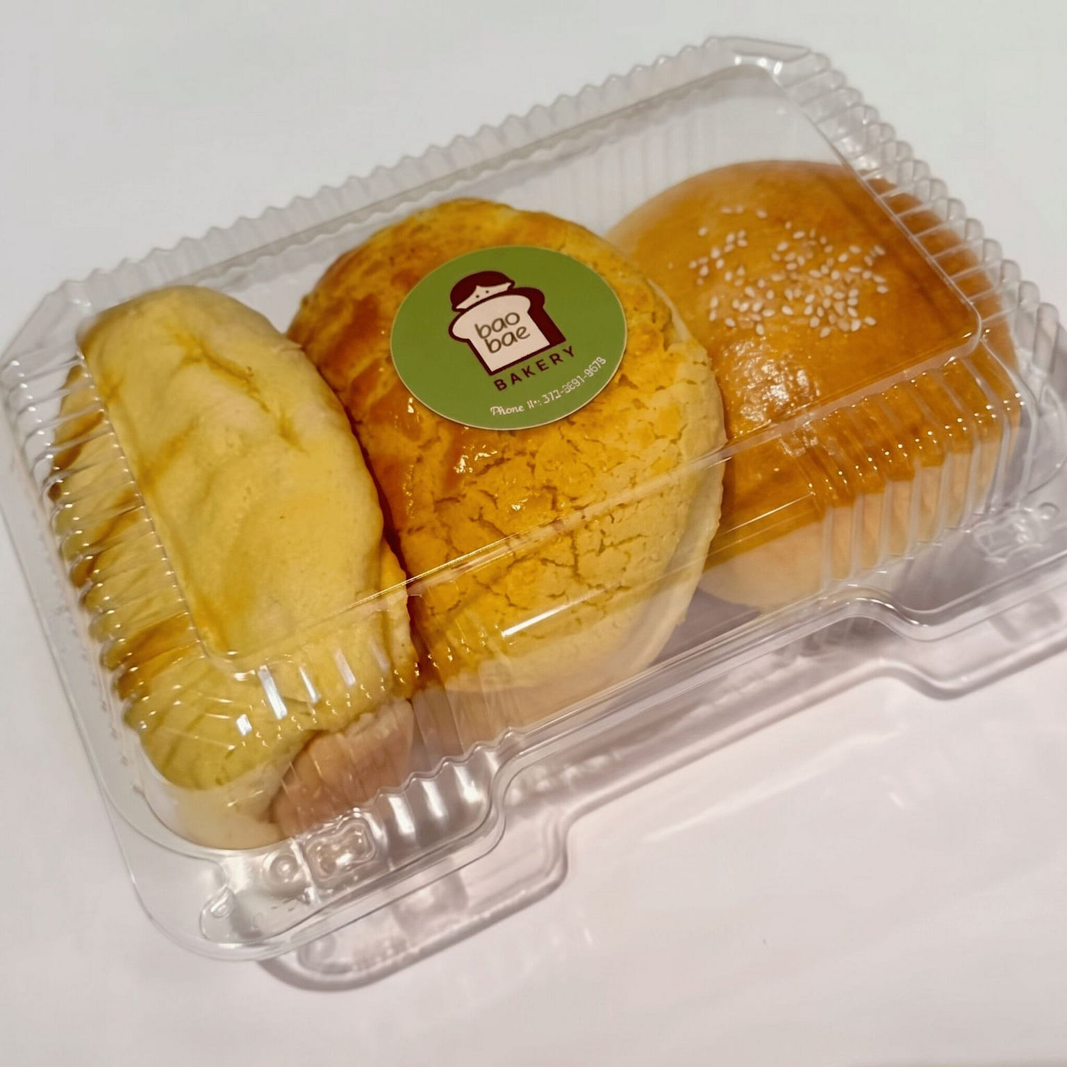 Sweet Bun Mixed Combo 3pcs | Plastic Box Packaging 1 count