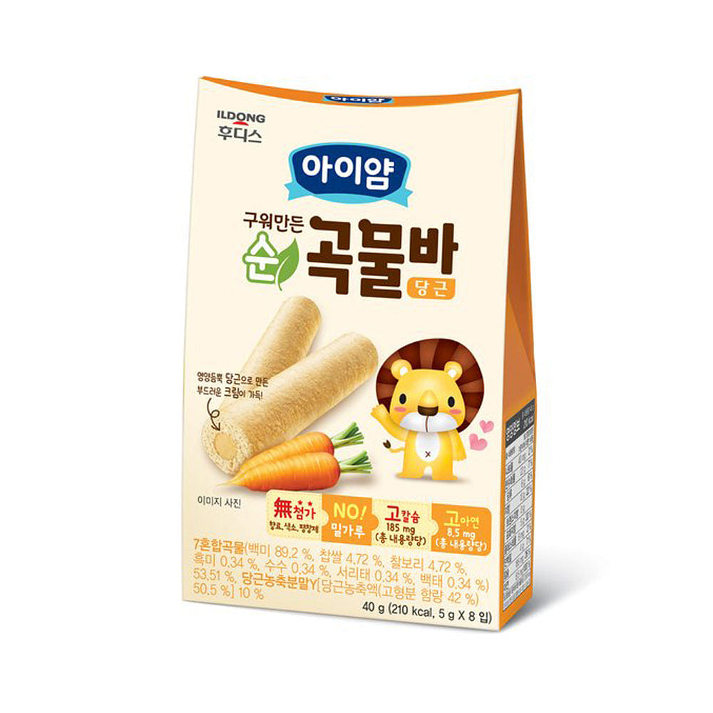 ILDONG FOODIS Aiyam Grilled Pure Grain bar Carrot 40 g