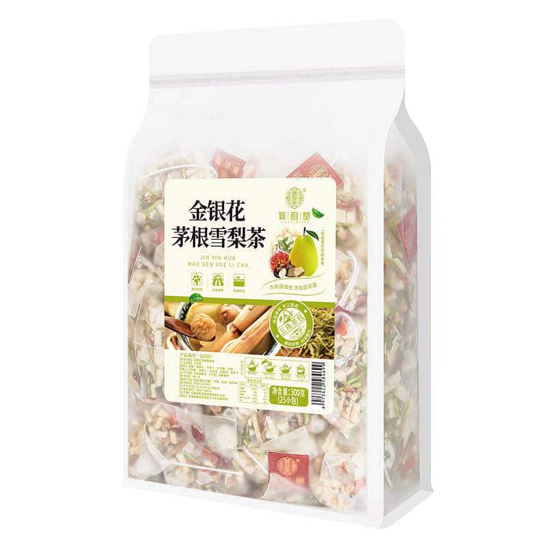 HMT Honeysuckle Lalang Grass Rhizome Snow Pear Tea 300g Jinyinhua Maogen 25Bags 1 ส่วน