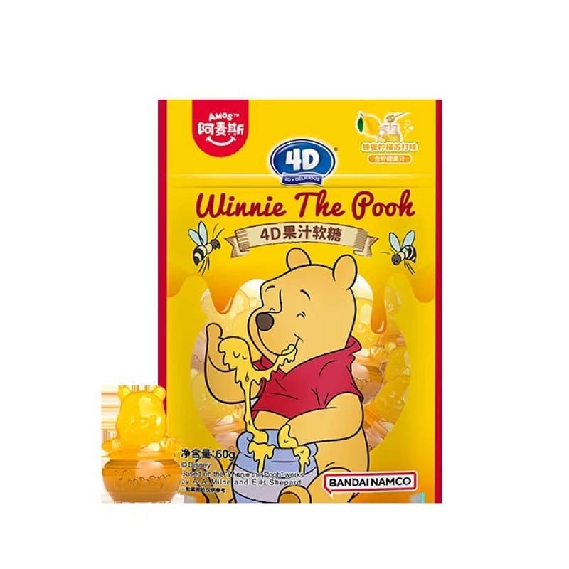 4D Shape Cartoon Sanrio Fruit Jelly-Honey Lemon Soda Flavor Winnie Eight Bags 1 phần