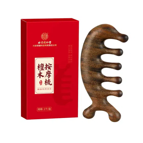 weee_grocery_北京同仁堂 檀木按摩梳 刮痧点穴经络梳 1 盒