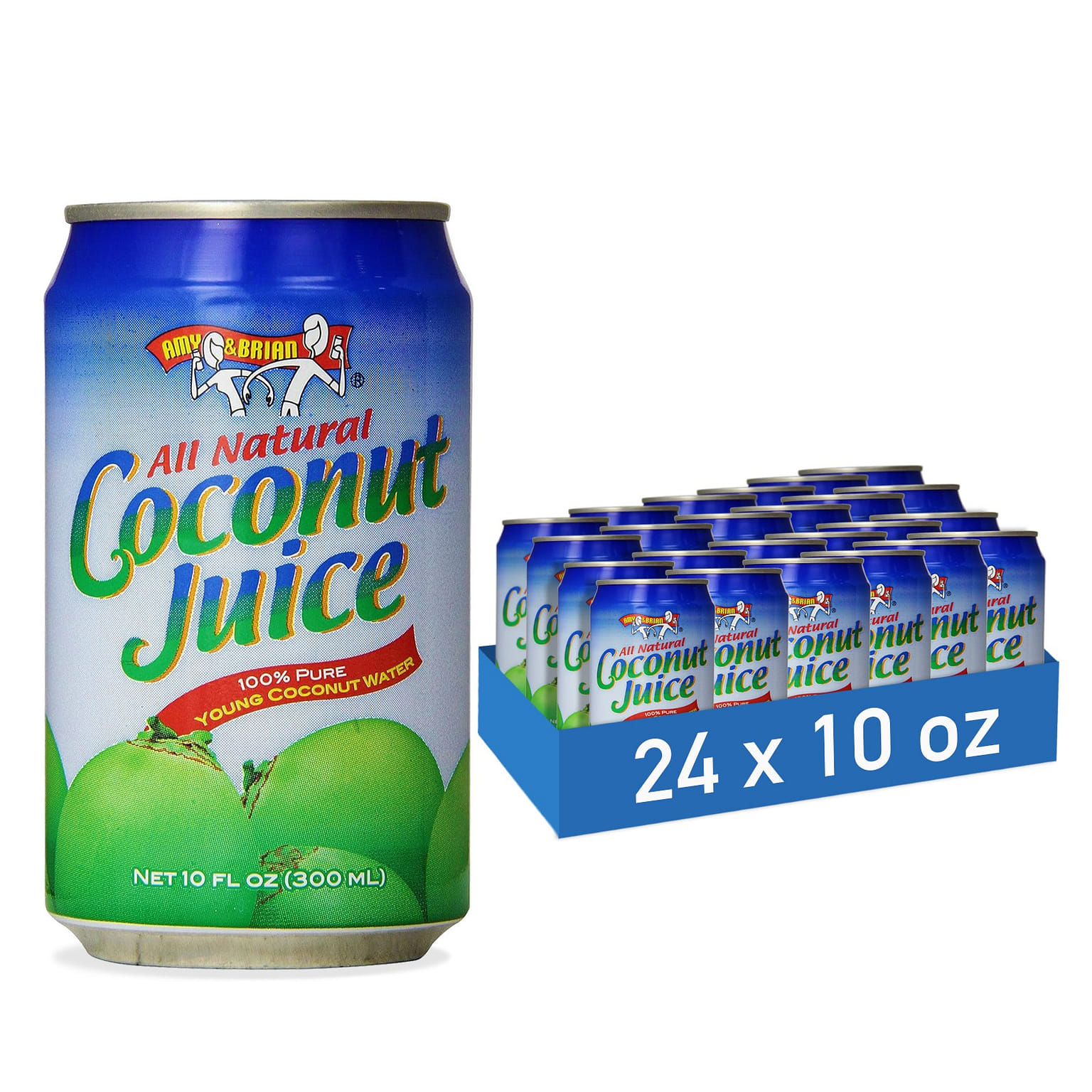 Amy & Brian Premium Coconut Water Original Non-GMO 24 x 10 Fl Oz 240 液盎司