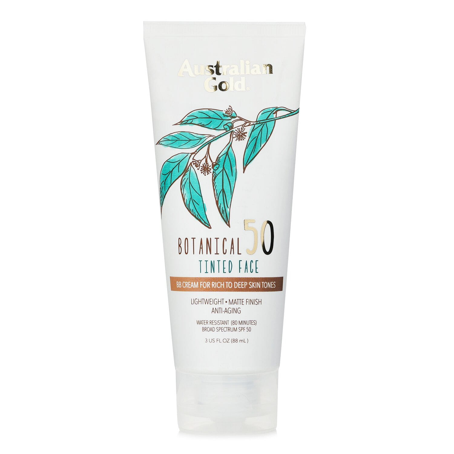Australian Gold Botanical Sunscreen SPF 50 Tinted Face BB Cream - Rich to Deep 89ml/3oz 89 มิลลิลิตร