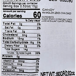 Japanese Kawaguchi Lemon Hard Candy - Lemon Chan 80 g