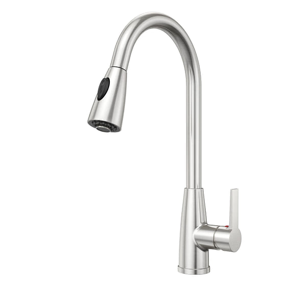 weee_grocery_Single-Handle Pull Down Sprayer Kitchen Faucet in Brushed Nickel 6.17 lb
