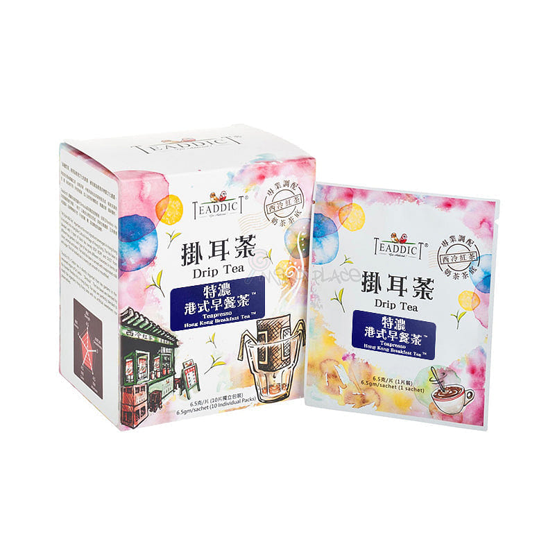 Teaddict HK Breakfast Tea Drip Filter Tea Bag Teapresso (Teabase) 8g x 10 pcs 80 그램