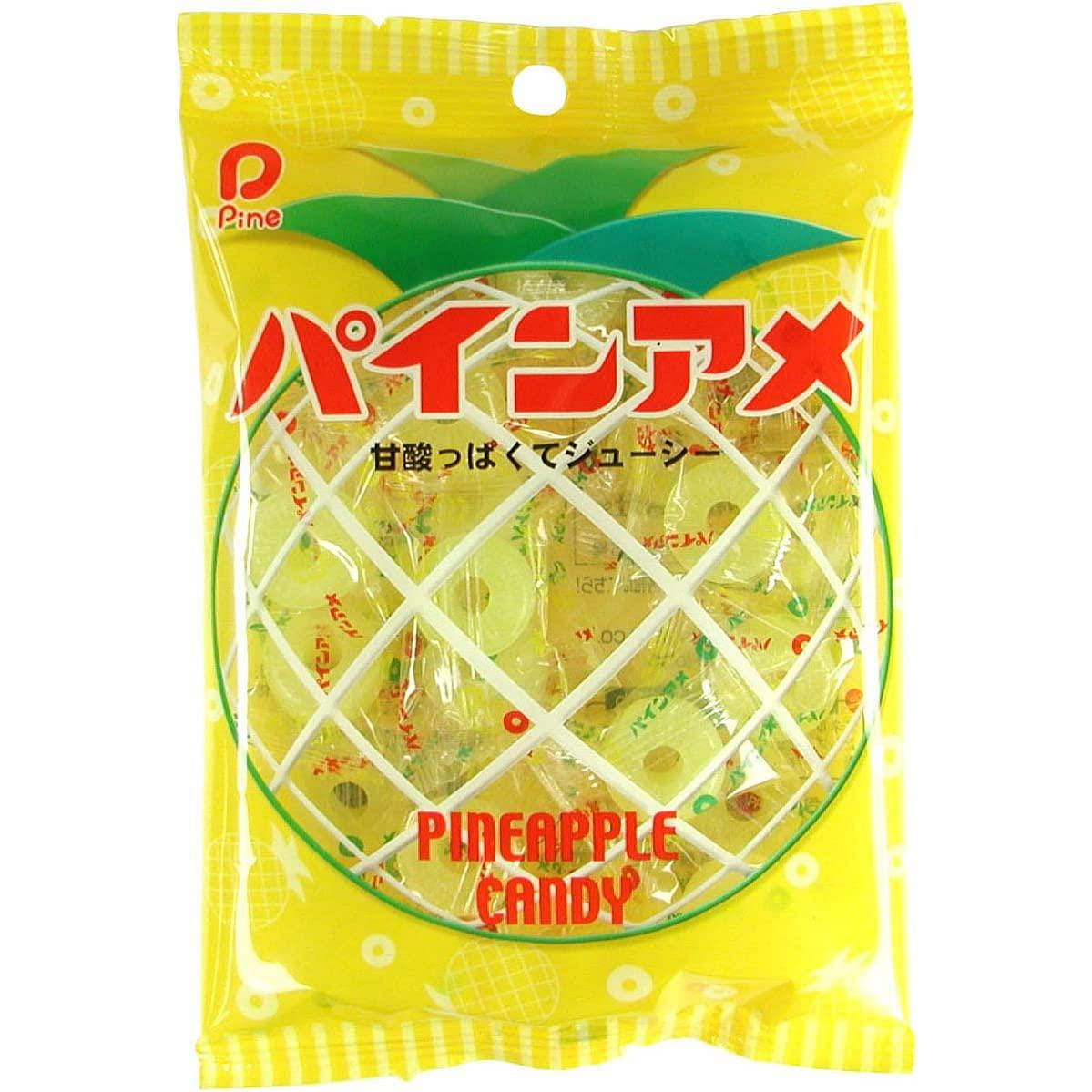 Japanese Pineapple Candy Hard Pine Ame Apple Sweet Lollipop Toffee Ring Bag 120g 1 bag 1 개