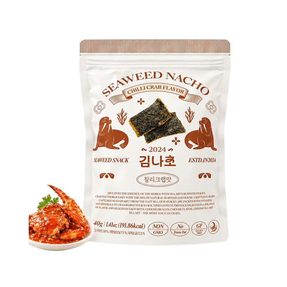 Seaweed Nacho Chili Crab, Crispy Korean Seaweed 1.41 oz