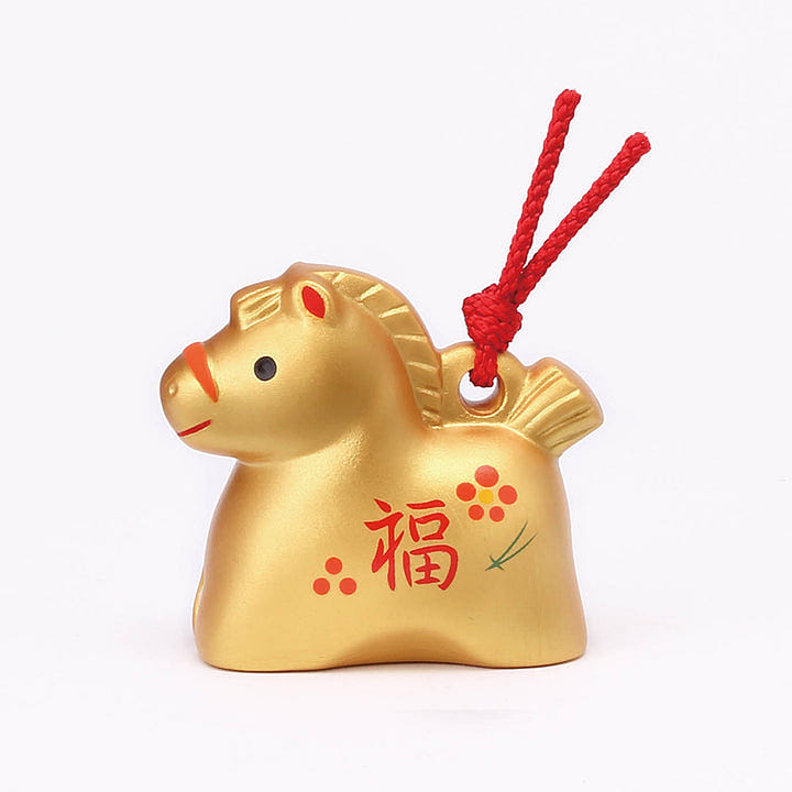 薬師窯 彩耀招福寿々午(金福土鈴) 1 個