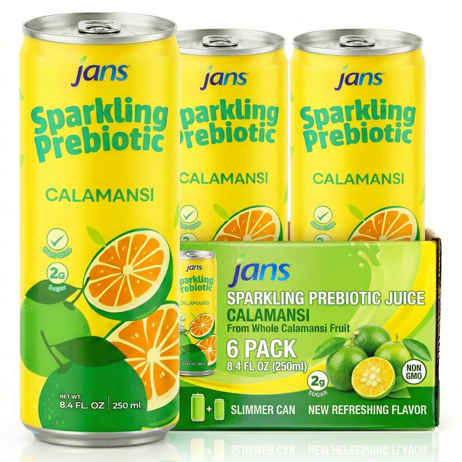 Jans - Sparkling Prebiotic Soda Beverage Pack of 6 8.4 fl.oz*6 pack