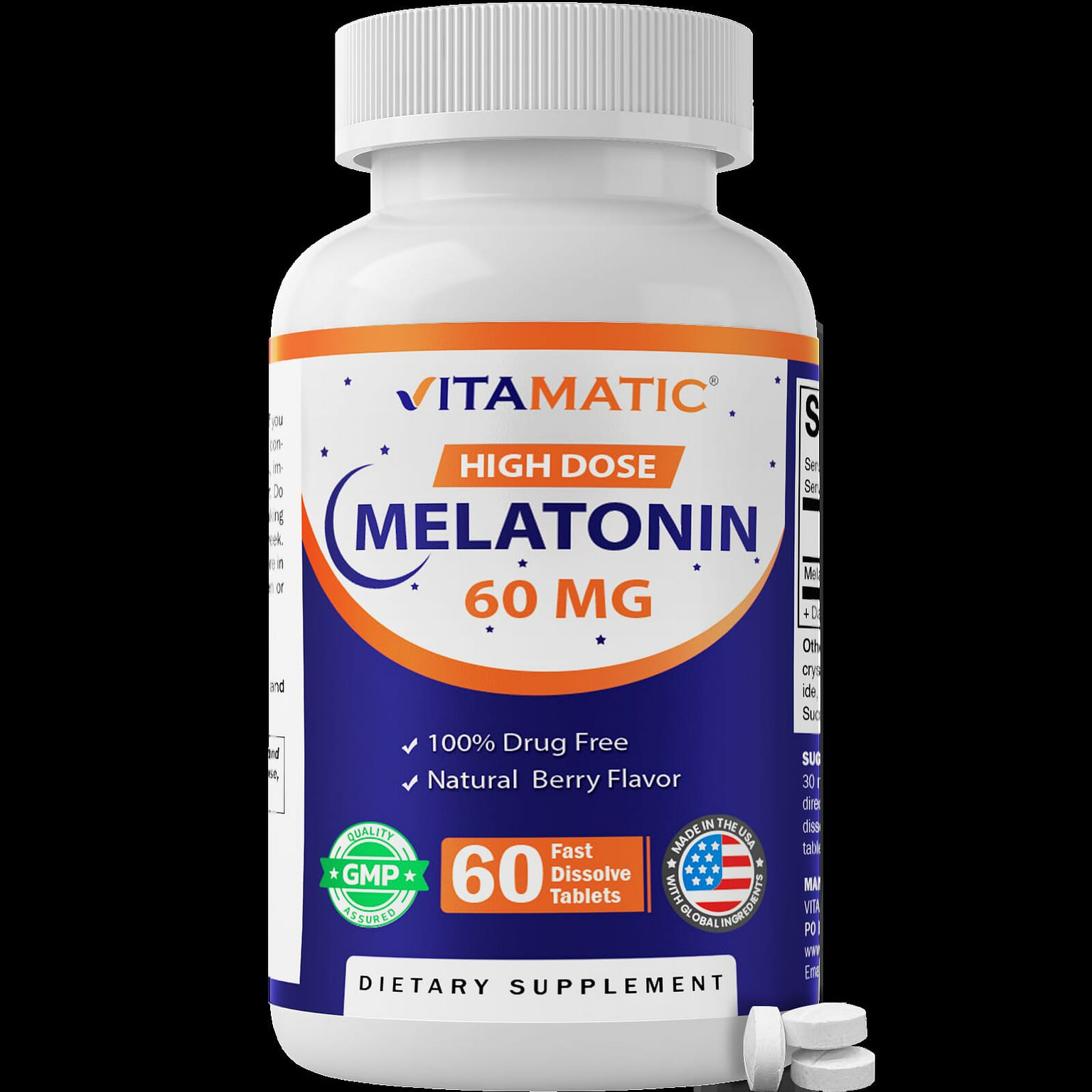 Melatonin 60mg - 60 Fast Dissolve Tablets 1 개