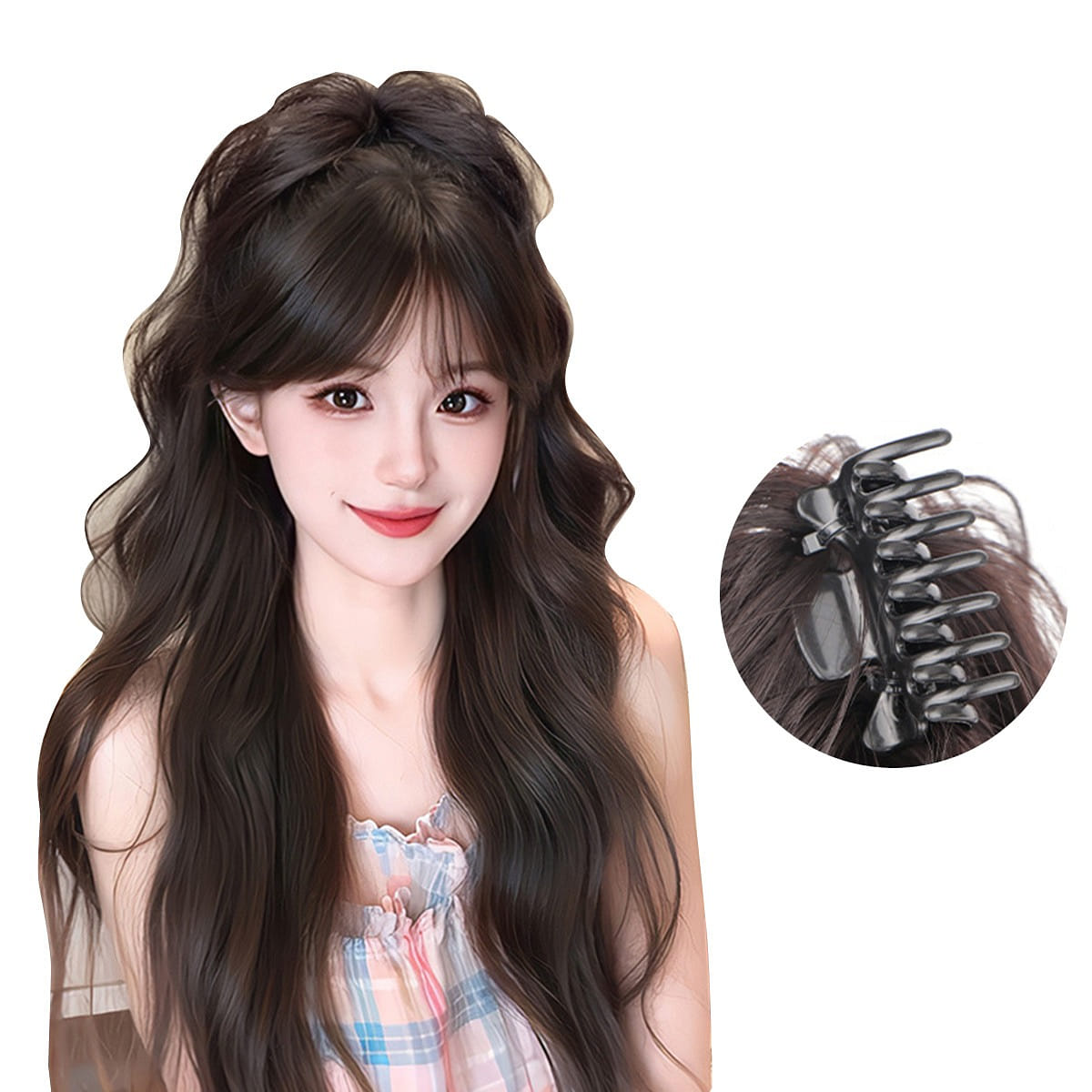 secchic New ponytail wig with high curly hair clip 1 ส่วน
