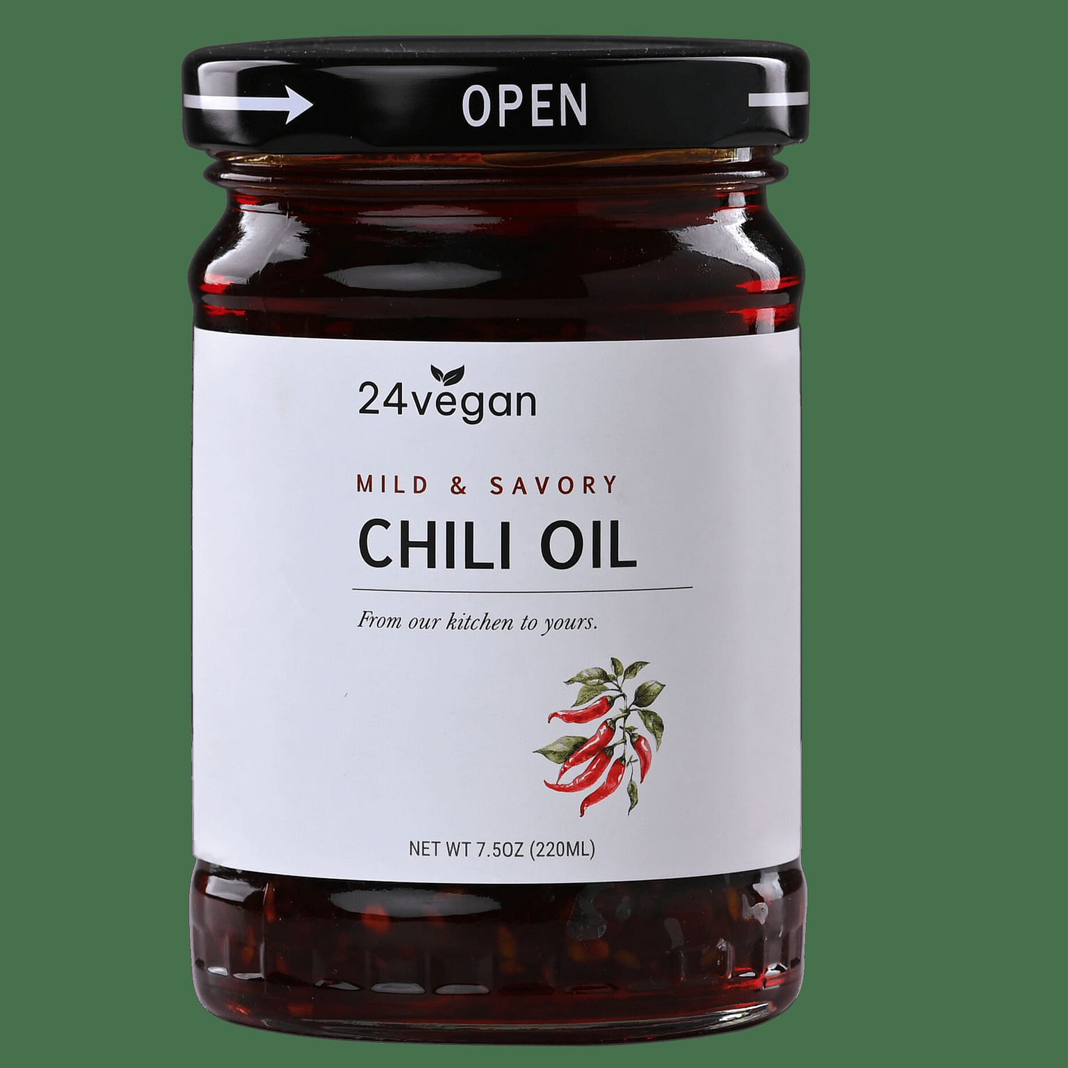 24Vegan All Natural Non-GMO Vegan Chili Oil - NO MSG ADDED - 7.5oz 7.5 オンス