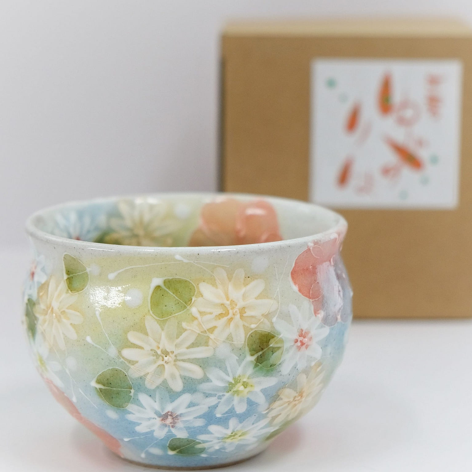 Japan Yuzuriha Handmade Matcha Bowl- Flower Path (Gift Box) 1 개