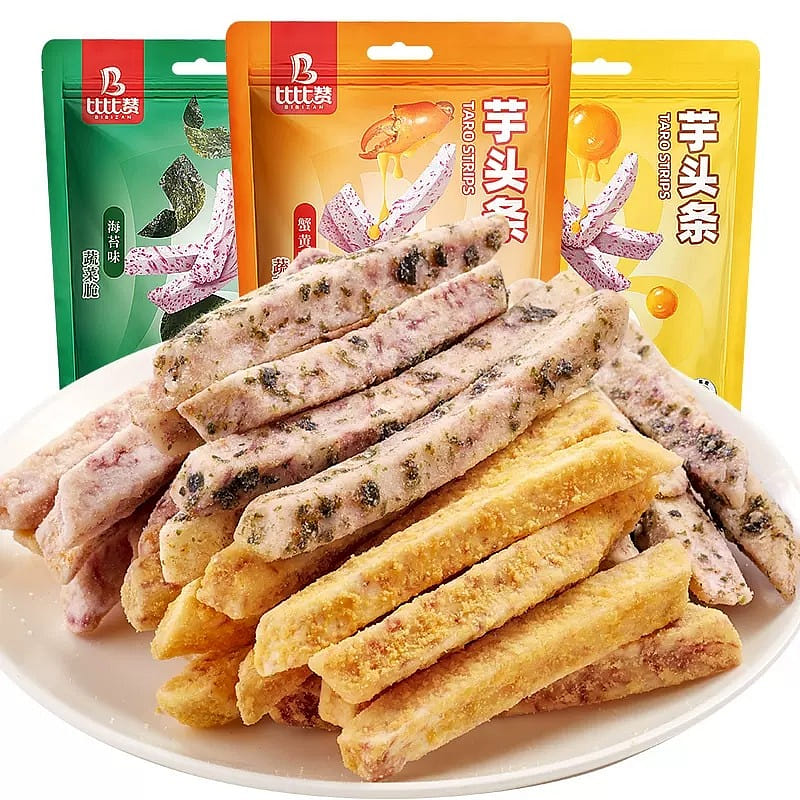 中国比比赞(BIBIZAN)芋头条酥广西芋头蟹黄味解馋网红零食休闲食品小吃袋装 蟹黄味 100 克