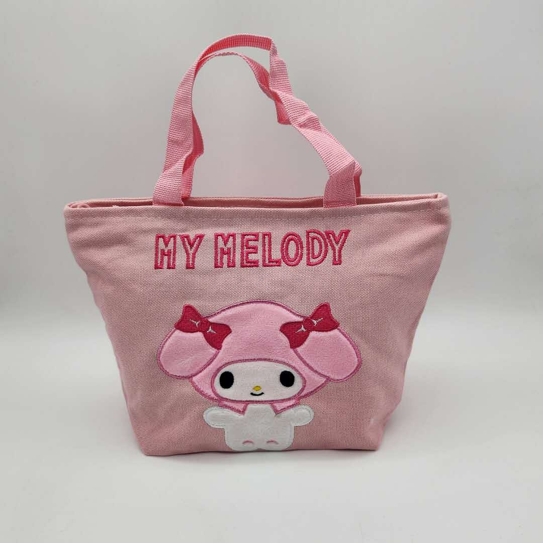 My Melody Sanrio Cute Canvas Tote Bag, Bento Bag 1 ส่วน