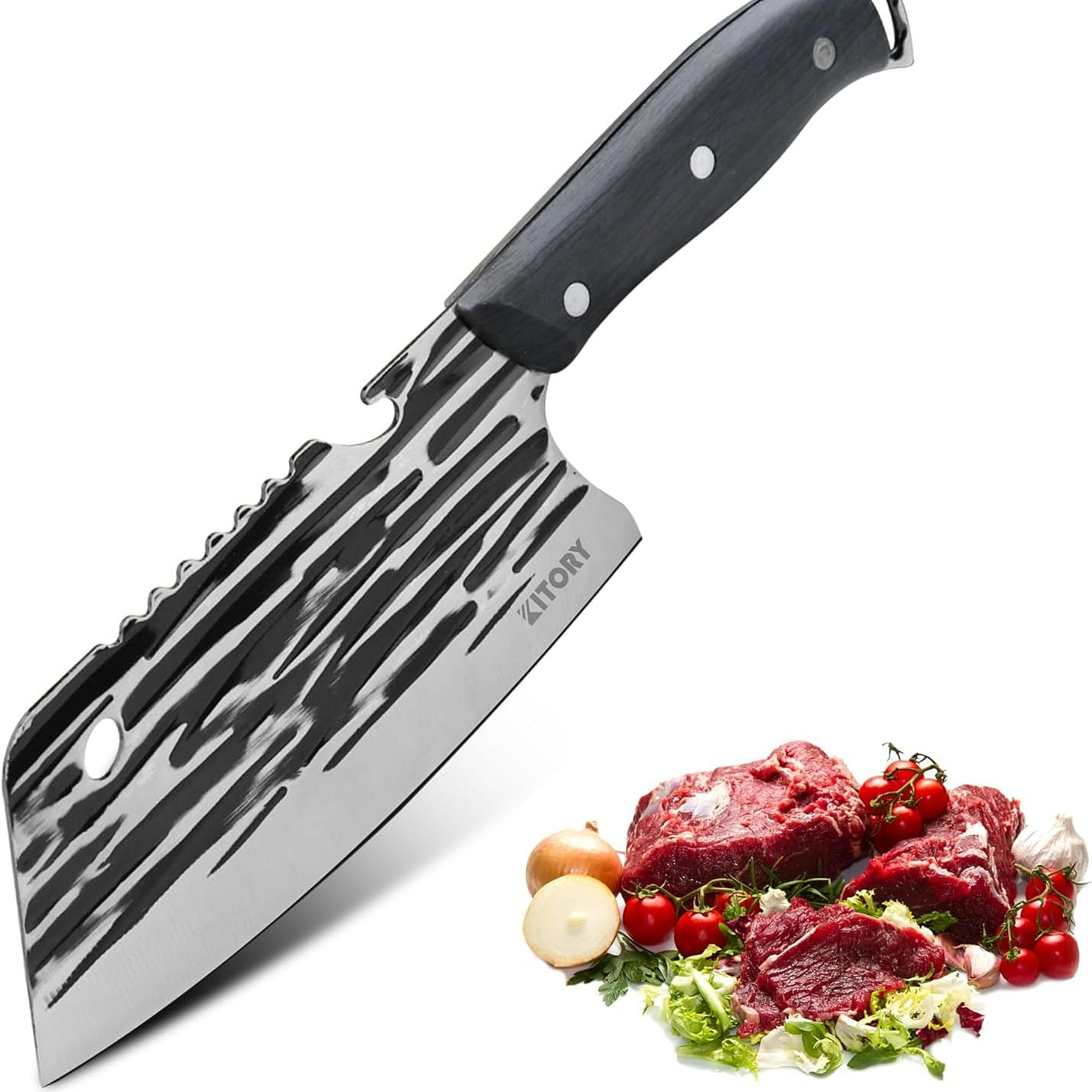 Cleaver Knife 7'' Chinese Knife with hanging hole, High Carbon Stainless Steel 1 phần