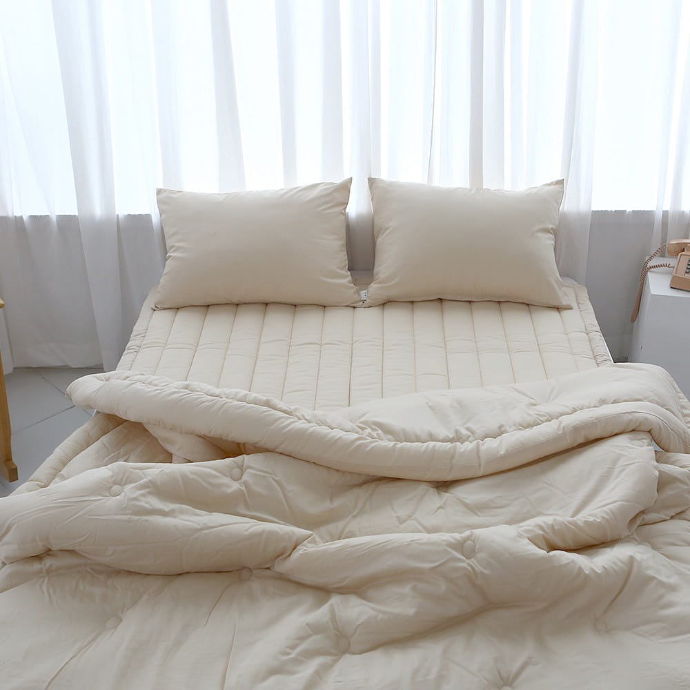 mumooroom Daily Tencel Modal Mattress Pad with Elastic Band - BEIGE (US CalKing) 1 ส่วน