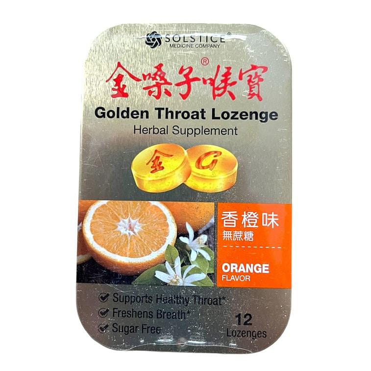Golden Throat Lozenge Orange Sugar Free 12 pills 1 케이스