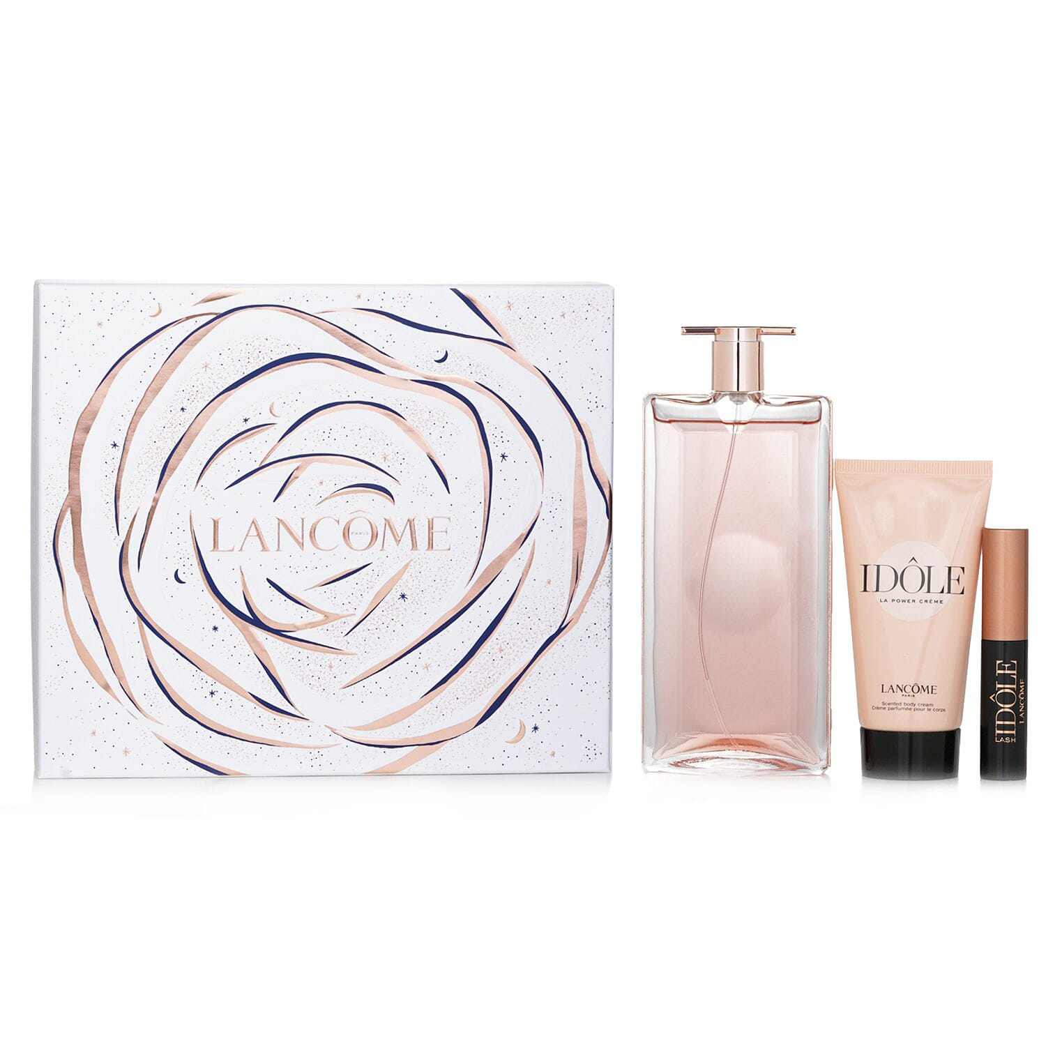 Lancome   Idole Eau De Parfum Coffret: Idole Eau De Parfum Spray 50ml+Scented Body Cream 50ml+Lash Mascara - # 01 2.5ml 3 ขวด