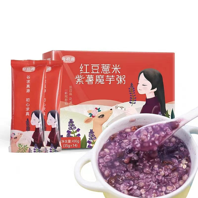 Red Bean,Purple Potato and Konjac Meal Replacement Slimming Porridge 35g*14bags 1 กล่อง